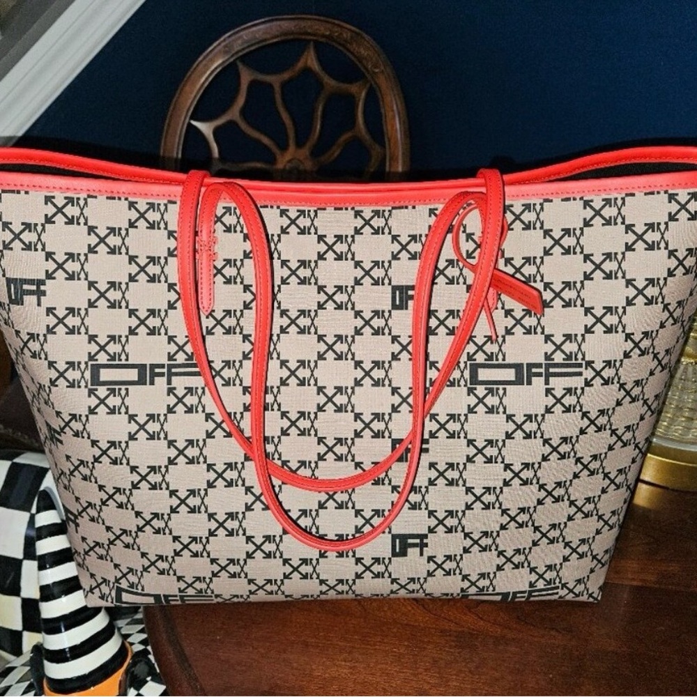 Off-White Beige Neverfull tote 3x size retail over 1200